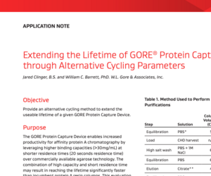 Application Note: Extending the Lifetime of GORE® Protein Capture Devices